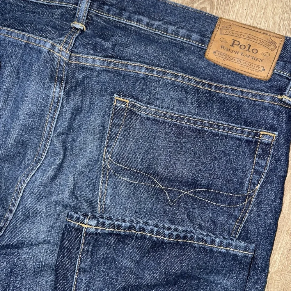 Polo Ralph Lauren The Varick Slim Straight Jeans Men's 36x32 Dark Blue Wash